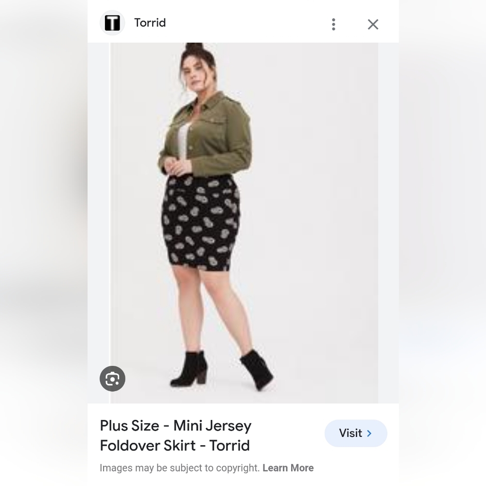 Torrid Suger Skull foldover Skirt.